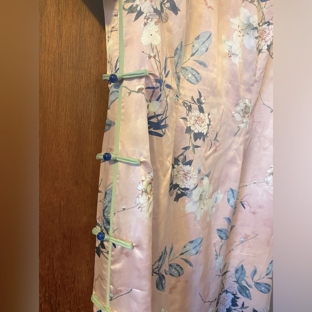 Chinese Spring pink/green qipao cheongsam - Picture 4 of 4